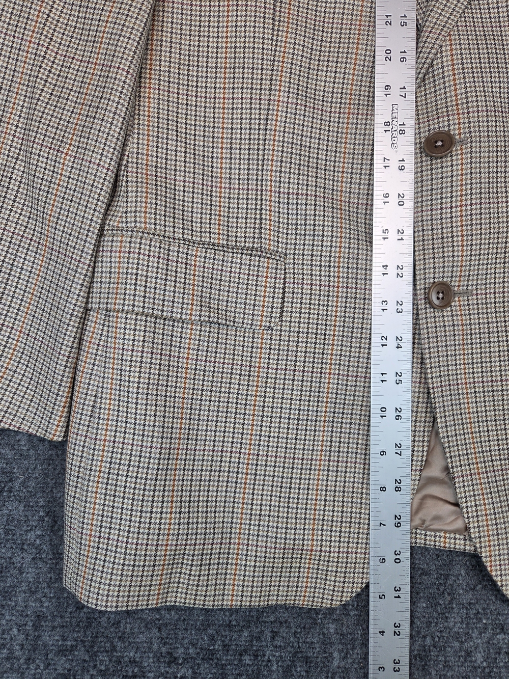 Brooks Brothers Men's 40S‎ Wool Houndstooth Blazer - Tan & Brown - Picture 5 of 12